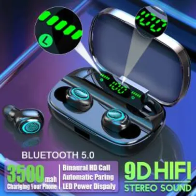 Hembeer bluetooth fones de ouvido sem fio com microfone 3500mah | R$78