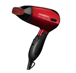 Secador de Cabelo Mondial Max Travel Vermelho - e Preto 1200W 2 Velocidades