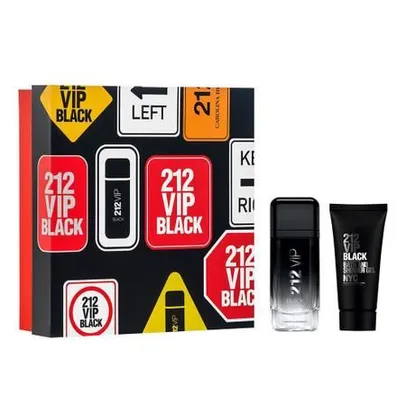 [APP + C. Ouro] KIT Perfume 212 VIP BLACK [Magalupay $275]| R$ 380