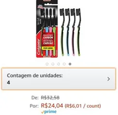 (Prime) Escova Dental Colgate Slim Soft Black 4 unid | R$24