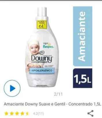 [Leve 4 e Pague 3/ APP ] Amaciante DOWNY | Hipoalergênico | 1,5L | R$ 17