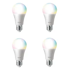 Kit Lâmpadas Inteligente Elgin, 4x Lâmpadas Smart Color Elgin RGB 10W Wi Fi | R$220