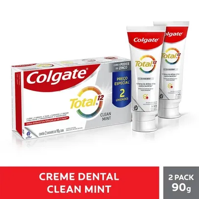 Creme Dental Colgate Total 12 Clean Mint 90g (2 un 90g cada)