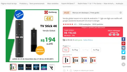 Imagem na descrição da promoção