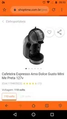 Cafeteira Expresso Arno Dolce Gusto Mini Me Preta | R$ 297
