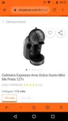 Cafeteira Expresso Arno Dolce Gusto Mini Me Preta | R$ 297