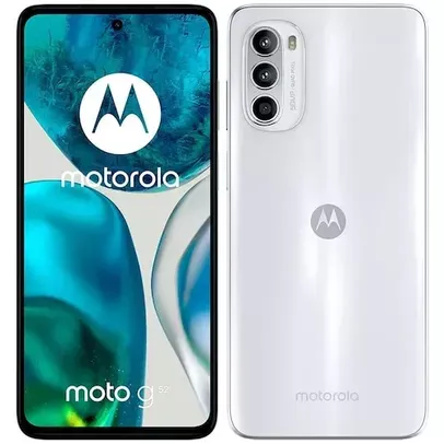 Smartphone Motorola Moto G52 Branco 128GB, 4GB RAM, Tela de 6.6”, Câmera Traseira Tripla, Android 12