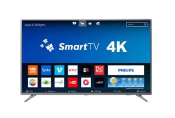 Smart TV LED 50" Philips 50PUG6513/78 Ultra HD 4k com Conversor Digital 3 HDMI 2 USB Wi-Fi 60hz