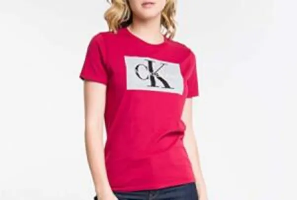 [PRIME] Camiseta Slim Logo, Calvin Klein, Feminino | R$37