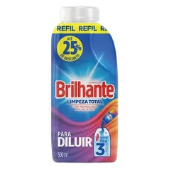 Refil Lava-Roupas Brilhante Concentrado Limpeza Total 500ml