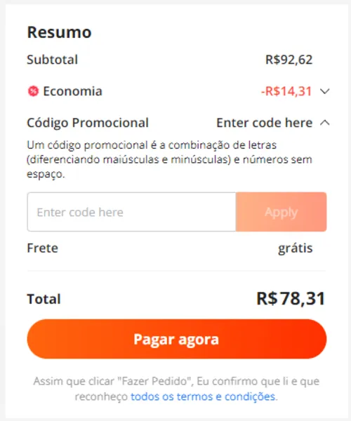 Imagem na descrição da promoção