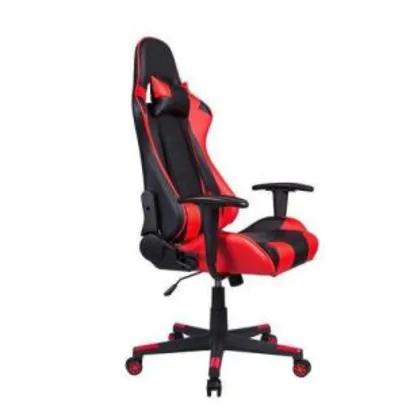 Cadeira Gamer Pelegrin em Couro PU Reclinável PEL-3012 Preta e Vermelha | R$551