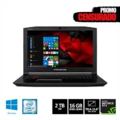 Notebook Gamer Acer Predator Helios 300 G3-572-75L9 Intel® Core i7™ 16GB 2TB HD NVIDIA® GeForce® GTX 1060 com 6GB Windows 10 15,6" R$5.059