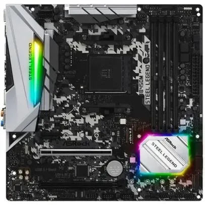 Placa Mãe ASRock B450M Steel Legend, AMD AM4, mATX, DDR4