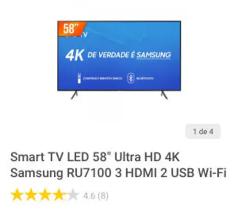 Tv Led Samsung 4k 58”
