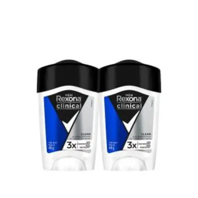 Desodorante Antitranspirante Rexona Clinical Men 48g - 2Un R$ 18