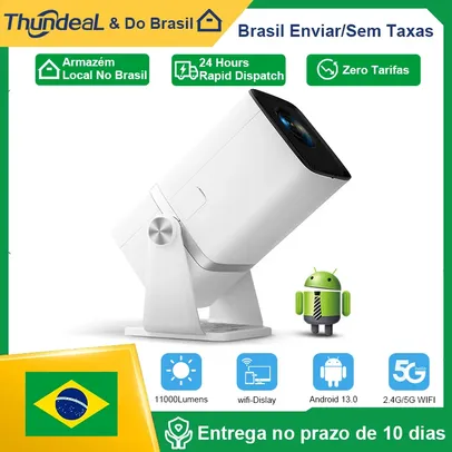 [Envio do Brasil] Projetor TD80W WiFi Full HD 1920x1080p Nativo, Evolução do HY300 e HY320, com Android e Espelhamento de Tela, 11000 Lumens