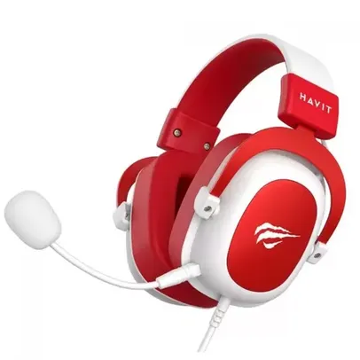 Headset Gamer Havit, 3.5mm, Drivers de 53mm, Múltiplas Plataformas, White/Red, HV-H2002D