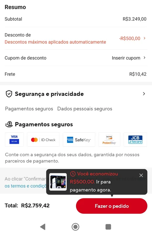 Imagem na descrição da promoção