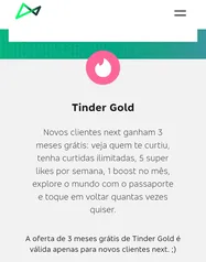 Tinder Gold para clientes Next