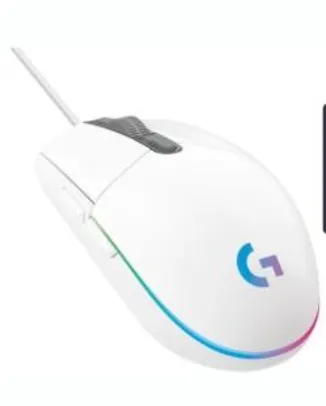 Mouse Gamer Logitech G203 RGB Lightsync, 6 Botões, 8000 DPI, Branco