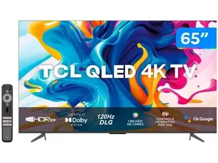Smart TV 65” 4K Ultra HD QLED TCL 65C645 - 120Hz-DLG, ALLM, VRR, FreeSync e HDMI 2.1, HDR 10+, Google Assistente / Compatibilidade com Amazon Alexa