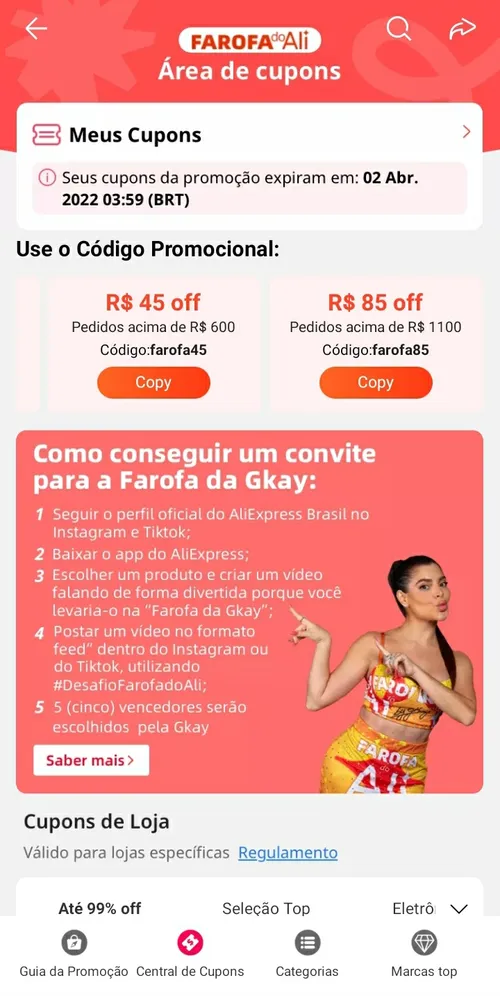 Imagem na descrição da promoção