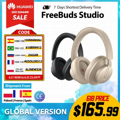 Fone Huawei FreeBuds Studio | Global Version R$719