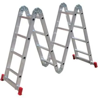 Saindo por R$ 256: Escada Articulada Botafogo Lar&Lazer 4 x 4 em Alumínio 16 Degraus | Pelando