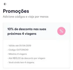 [ POA ] Cabify - Desconto de 10%