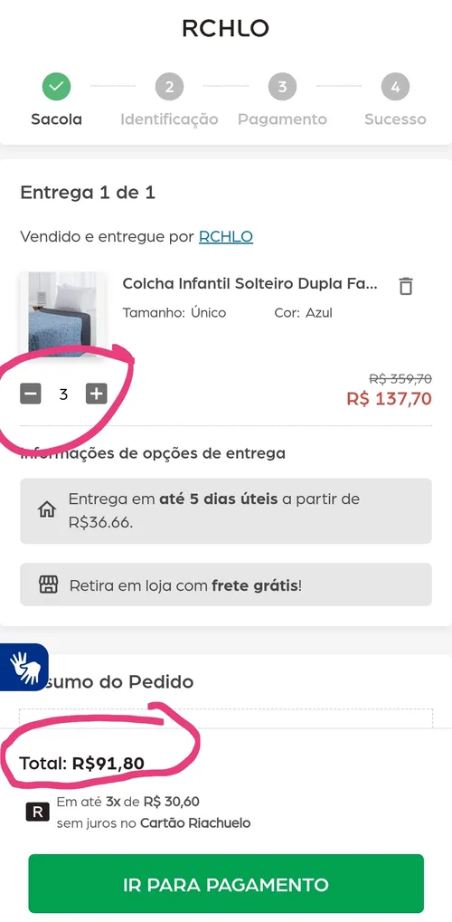 Imagem na descrição da promoção