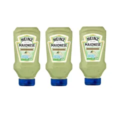 Kit com 3  Maionese de alho com ervas Heinz - 215g 