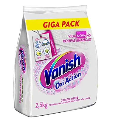 Vanish Tira Manchas Em Pó Crystal White Oxi Action 2 5Kg Para Roupas Brancas