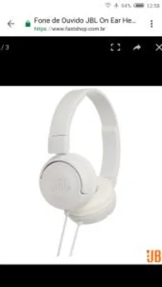 Fone de Ouvido JBL On Ear Headphone - T450 - Azul, preto ou branco - R$79