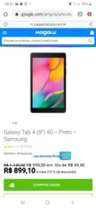 Tablet Samsung Galaxy Tab A 4G 8" T295 | R$ 899
