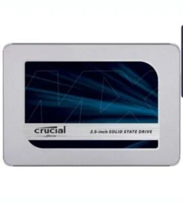 SSD Crucial MX500, 500GB, SATA, Leitura 560MB/s, Gravação 510MB/s [R$475]
