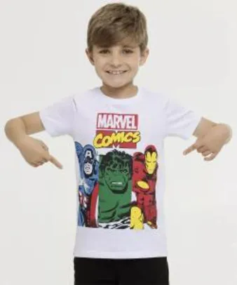 Camiseta Infantil Vingadores Manga Curta Marvel