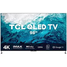 Smart TV QLED 98 4K TCL Google TV 98C735 UHD, Dolby Vision IQ +Atmos, Dual Band, Comando de voz à distância, Google Assistant e Design Sem Bordas