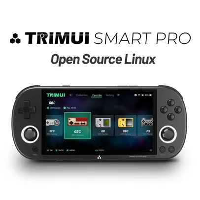 [ APP | Taxa Inclusa | MOEDAS R$ 339 ] Console de Jogos Portátil Trimui Smart Pro Tela IPS 4.96 Sistema Linux Joystick Iluminação Led + 26 Emuladores