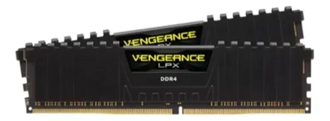 Memória Corsair Vengeance LPX 64GB (2x32GB), 3200MHz, DDR4, C16, Preto - CMK64GX4M2E3200C16