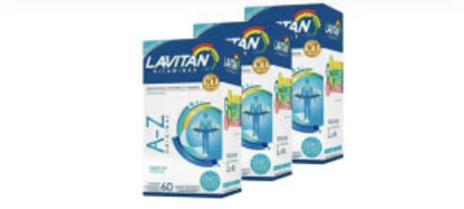 Multi-vitaminico Lavitan de A a Z Kit com 3 - Original Polivitamínico 60 Comprimidos Cada | R$28