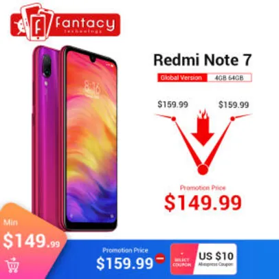 Redmi Note 7 4+64GB - Versão Global