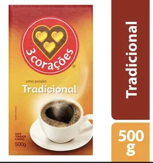 Café Torrado E Moído A Vácuo Tradicional 3 Corações - 500g | R$6,3 | R$60