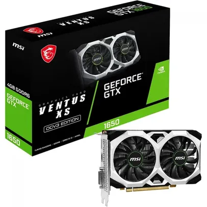 Placa de vídeo MSI NVIDIA GeForce GTX 1650 D6 VENTUS XS OCV3, 4GB GDDR6, 128Bit, HDMI/DP