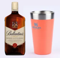 Kit Copo Stanley (Guava) e Whisky Ballantine's Finest 1L 