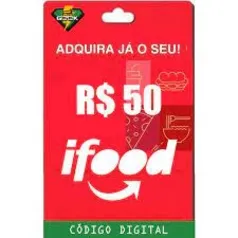 [Cliente Operadora Oi + Alegria] Gift Card iFood R$50 por R$30,00