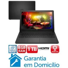 Notebook Dell Inspiron I15-5566-D40P com Intel® Core™ i5-7200U, 8GB, 1TB por R$ 1799