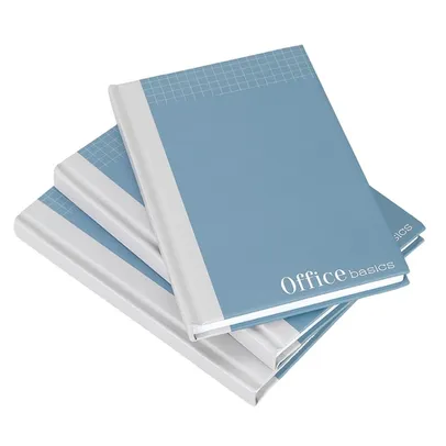 [AME R$ 6 SC R$ 1,71] Conjunto com 3 cadernos A6 com capa dura preto e azul -  Office Basics