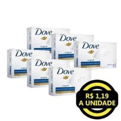 [Extra] Kit Sabonete em Barra Dove Original Hidratante 90g - 6 Unidades - R$7,14