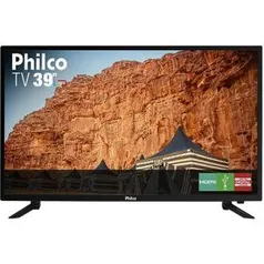 TV LED 39" Philco HD com Conversor Digital 3 HDMI 1 USB Som Surround 60Hz - Preta R$1030 (Receba R$257 com AME)